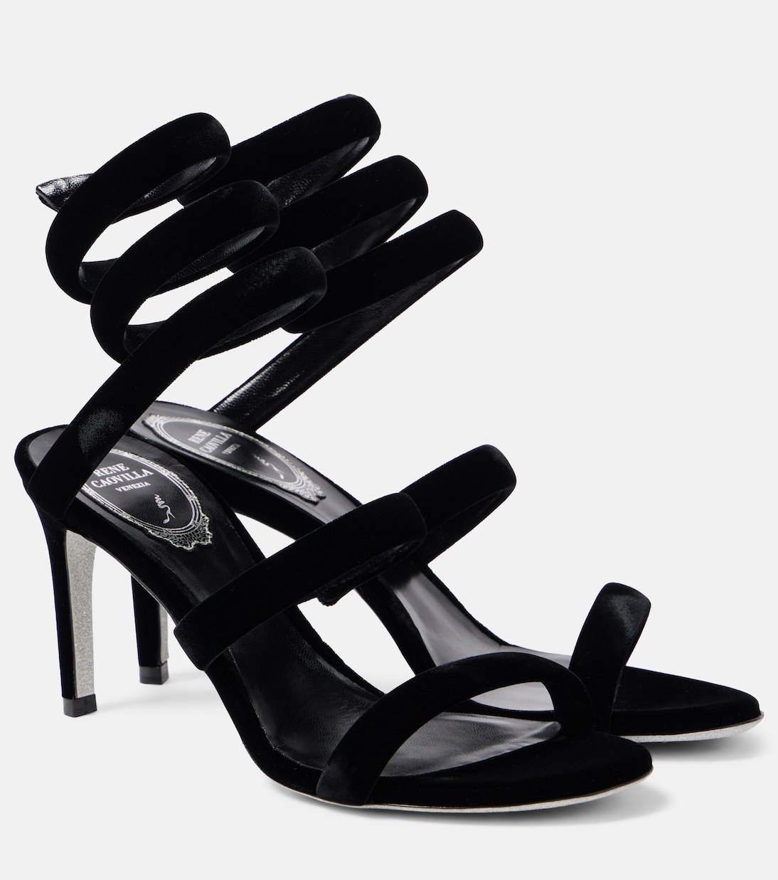 Sandalen Cleo 80 aus Samt | Rene Caovilla
