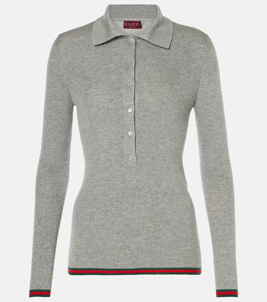 Polopullover Web Stripe aus einem Kaschmirgemisch | Gucci