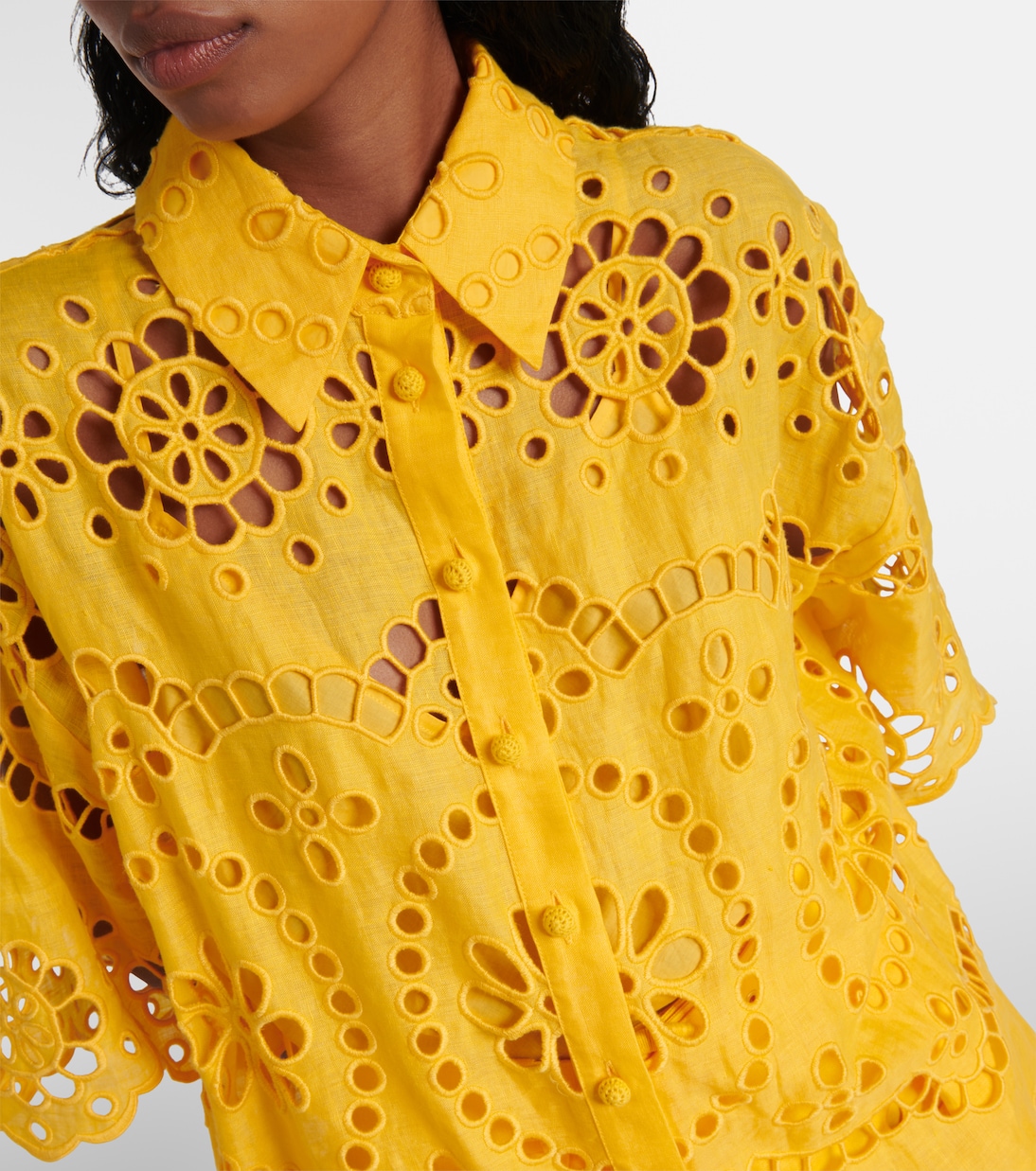 Chemise Pop en lin à broderie anglaise | Zimmermann
