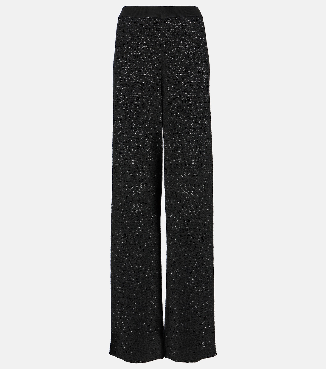 Weite High-Rise-Hose aus Häkelstrick | Toteme