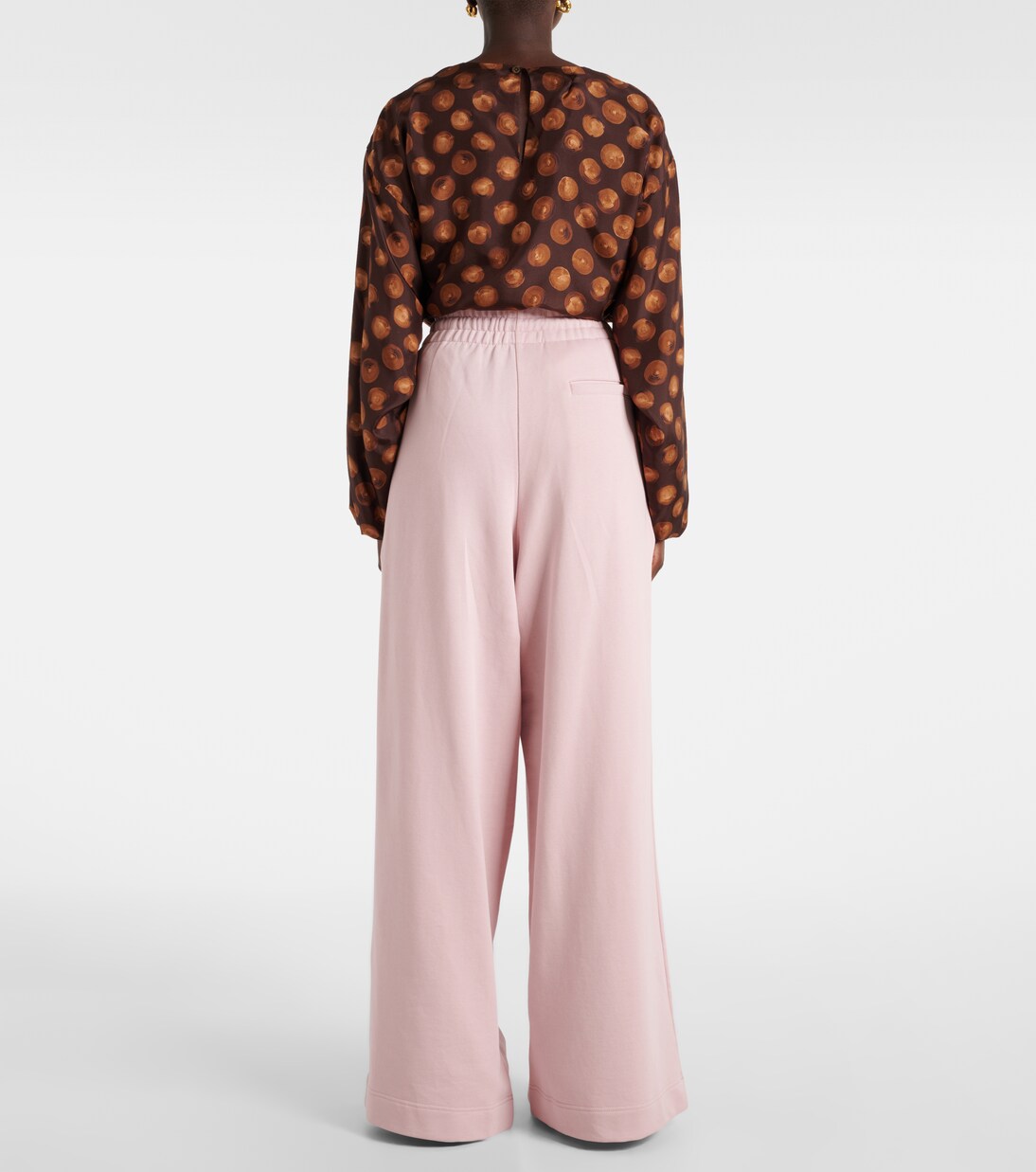 Cotton wide-leg sweatpants in pink - Dries Van Noten | Mytheresa