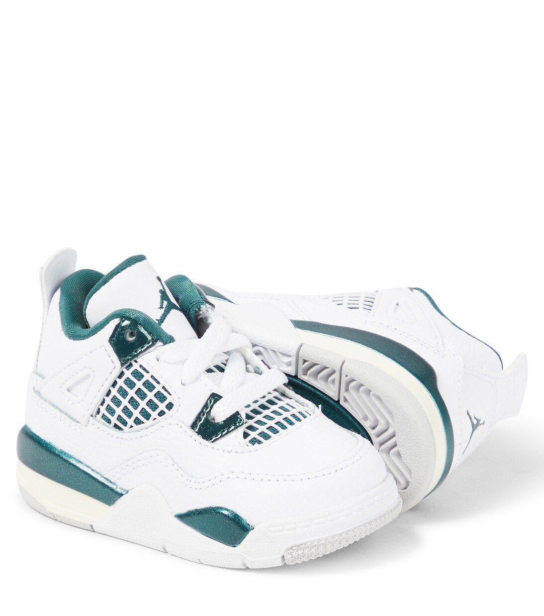 Baby Jordan 4 Retro leather sneakers in white Nike Kids Mytheresa