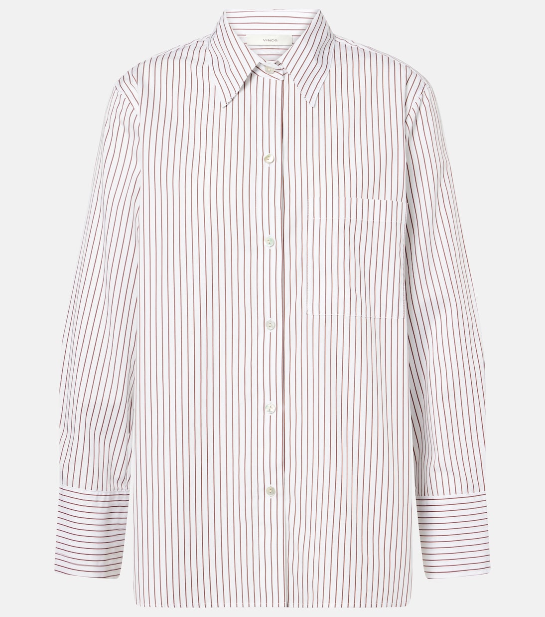 Camisa de popelín de algodón a rayas | Vince
