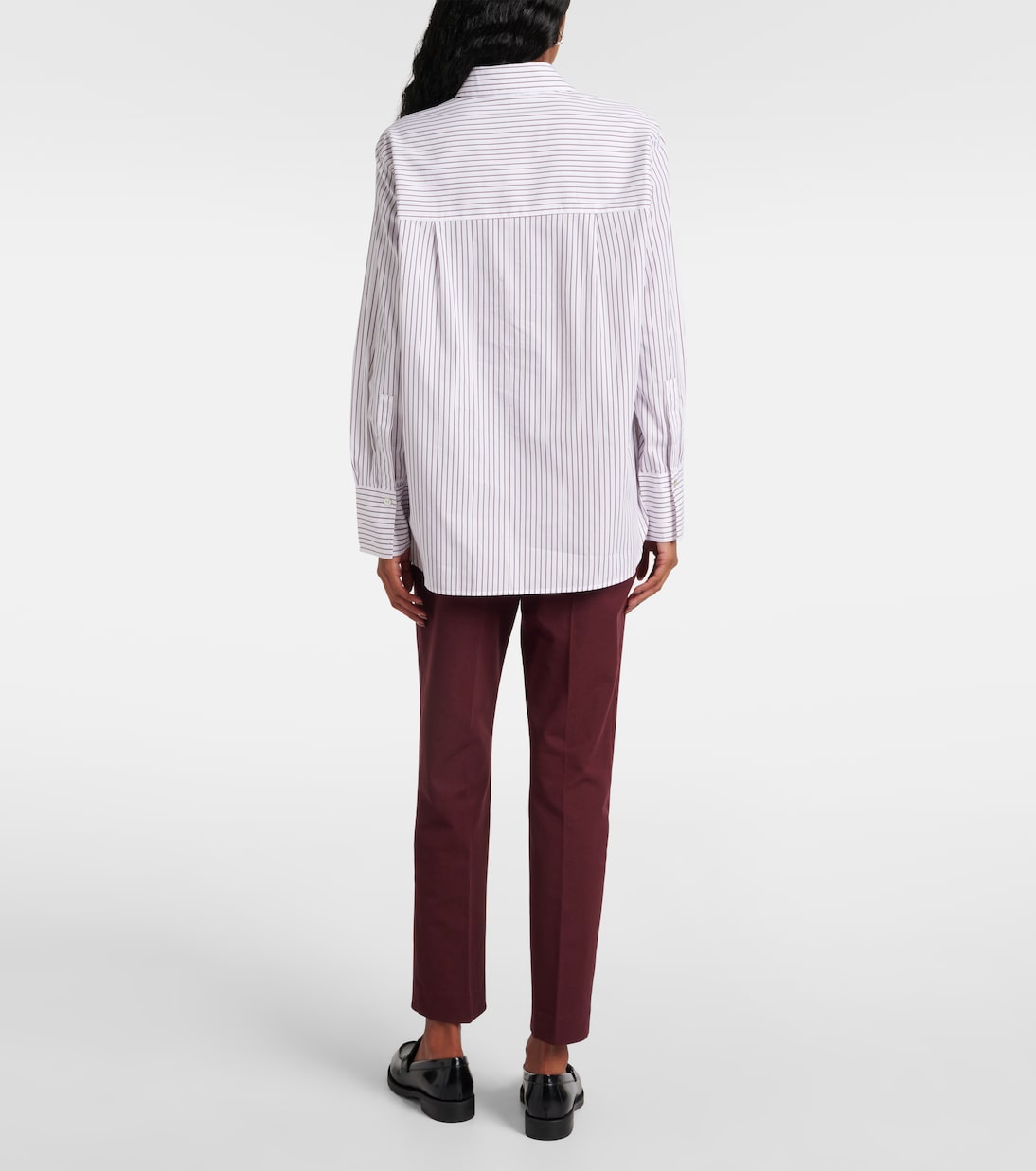 Camisa de popelín de algodón a rayas | Vince