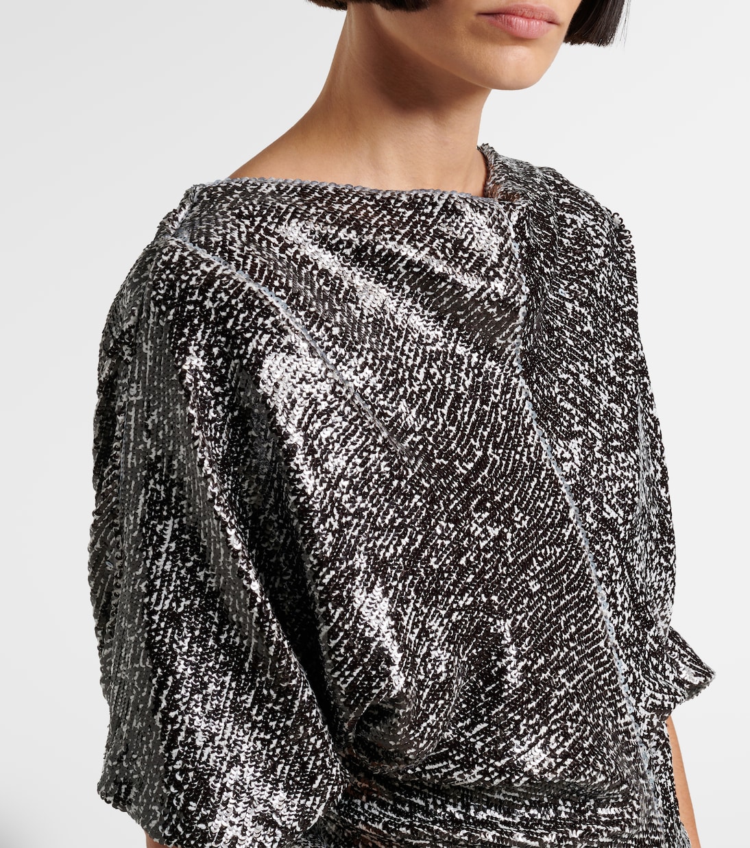 Abito lungo con volant e paillettes | Dries Van Noten