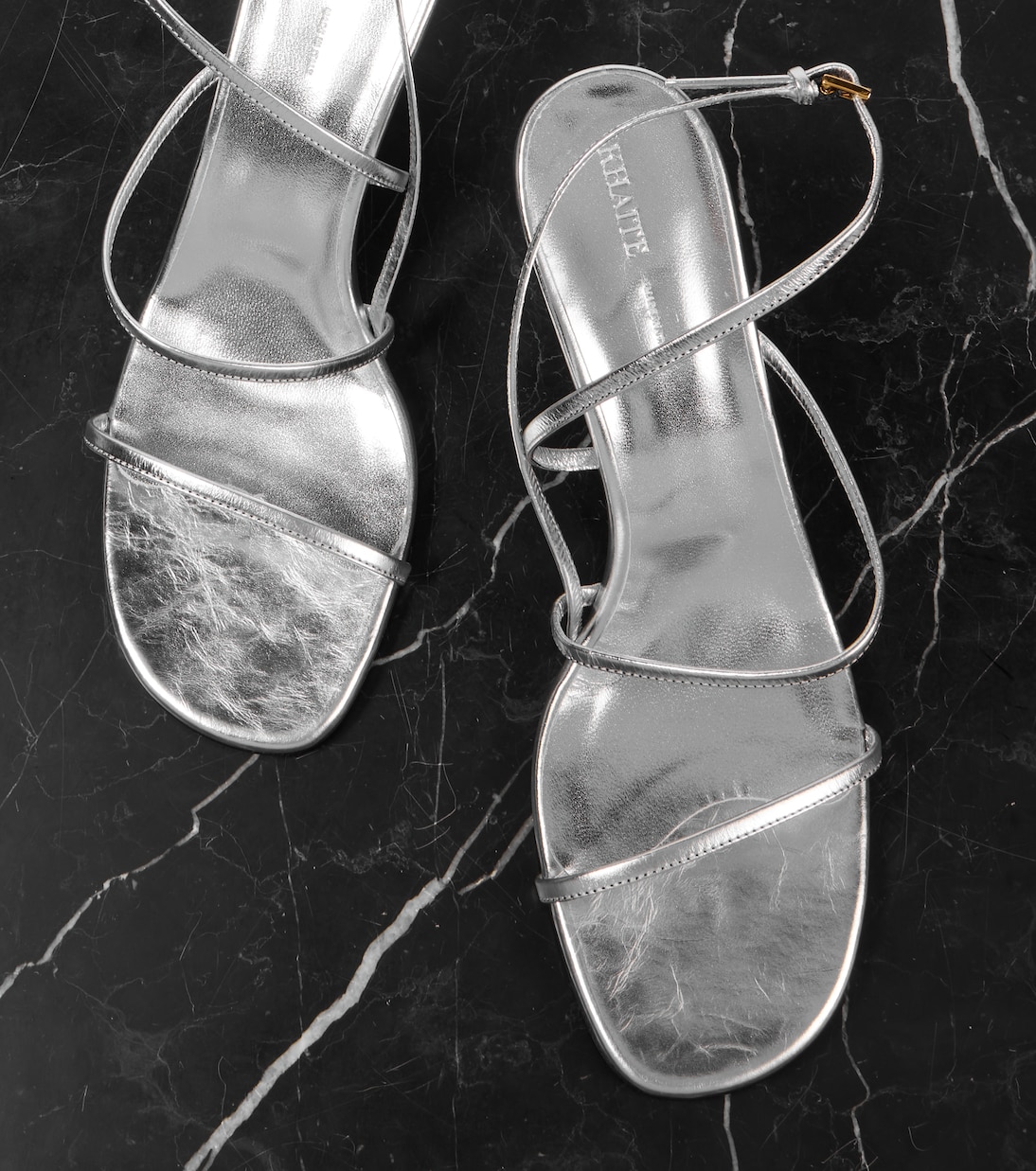 Sandalen Loop 75 aus Metallic-Leder | Khaite