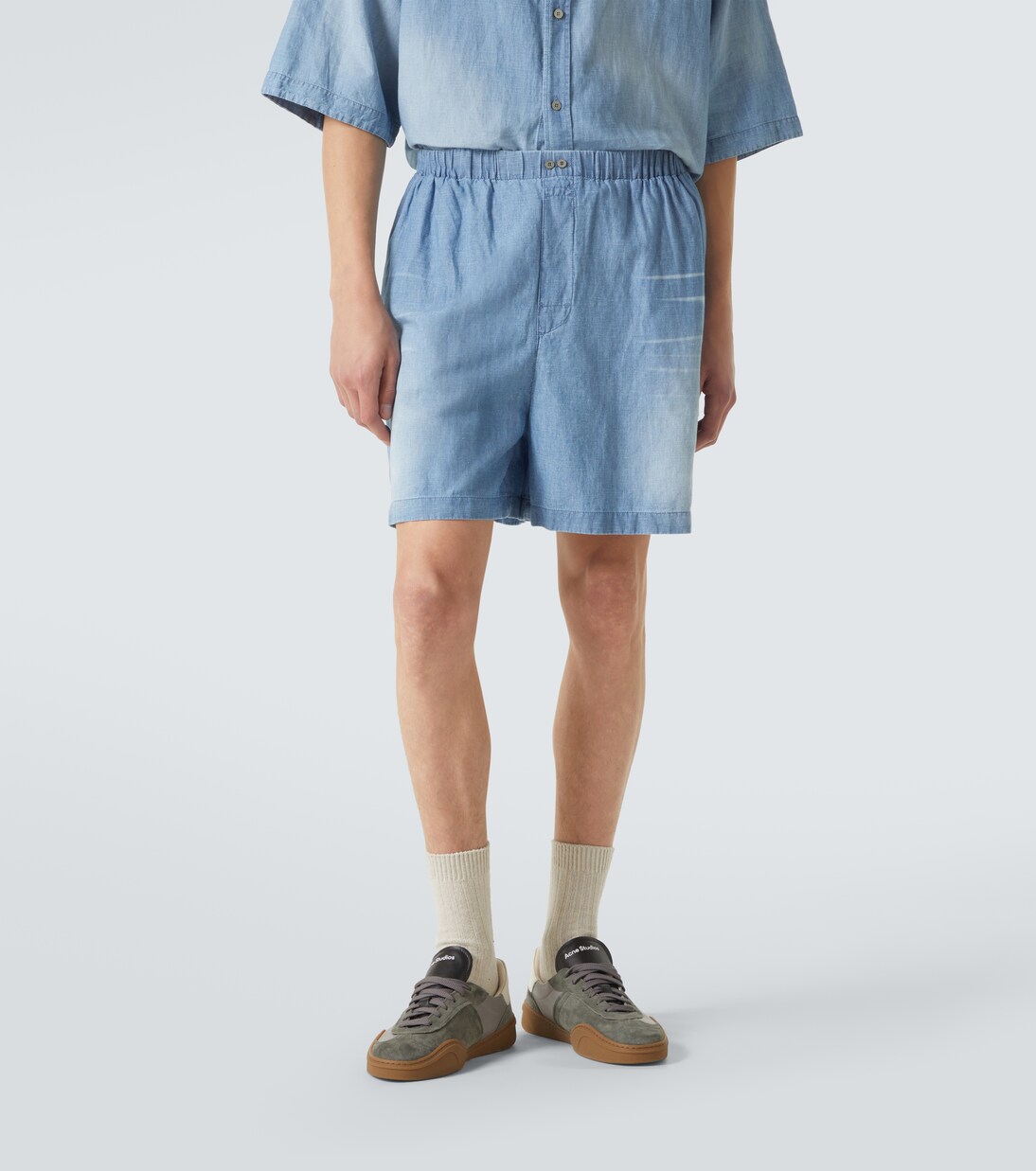 Bermuda in cotone e lino con logo | Acne Studios