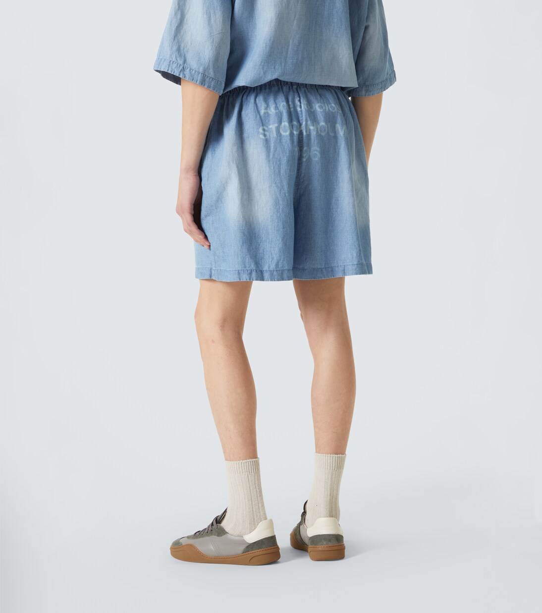 Bermuda in cotone e lino con logo | Acne Studios