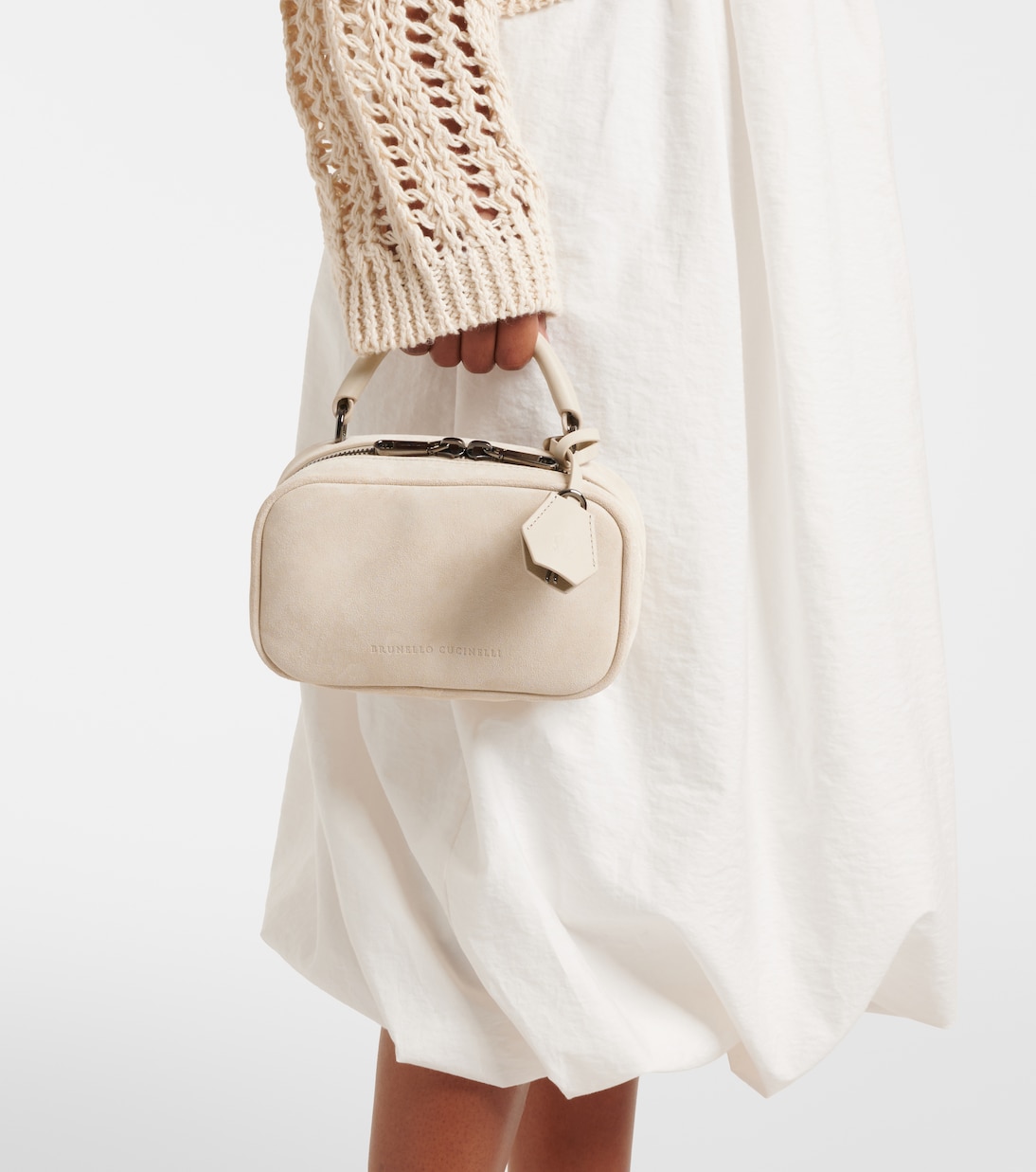 Cabas Foulard Mini en daim | Brunello Cucinelli