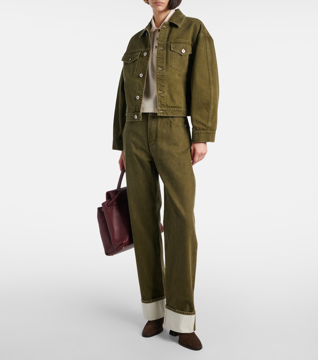 Jeansjacke mit Veloursleder | Bottega Veneta
