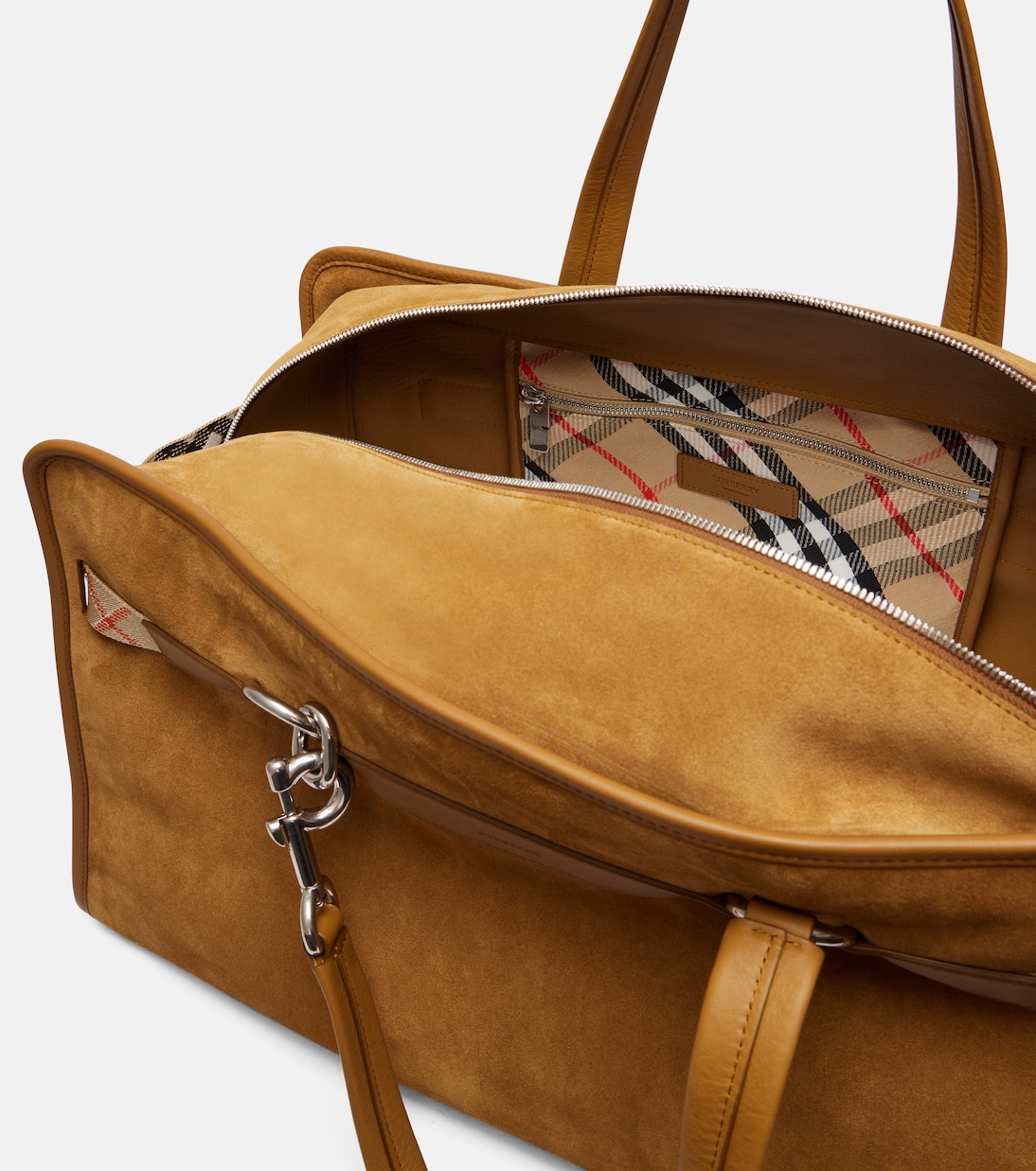 B Clip Holdall suede duffel bag | Burberry