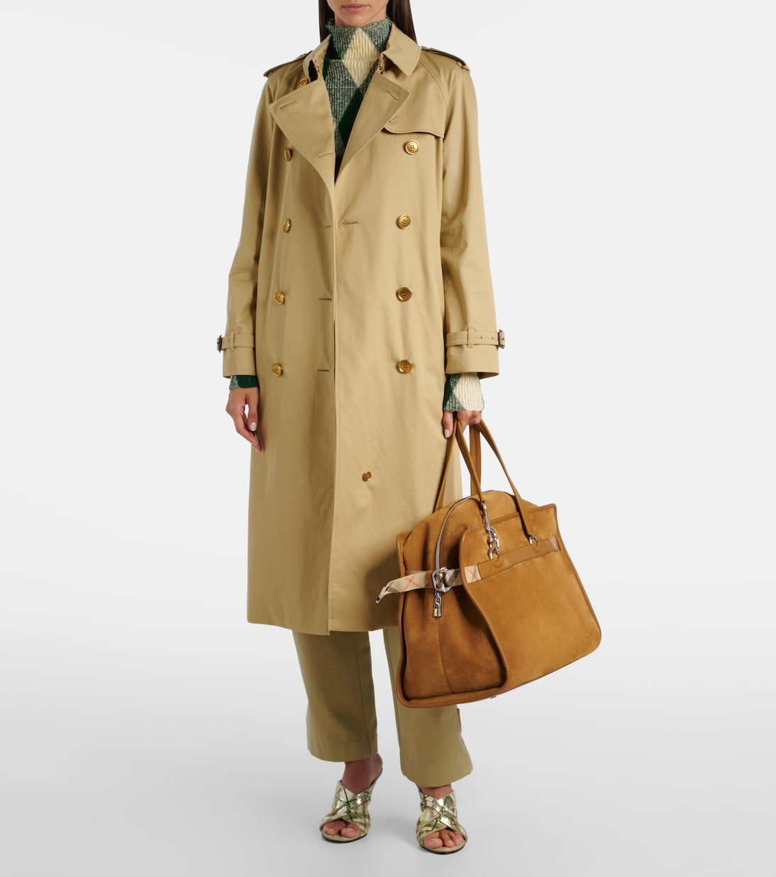 B Clip Holdall suede duffel bag | Burberry