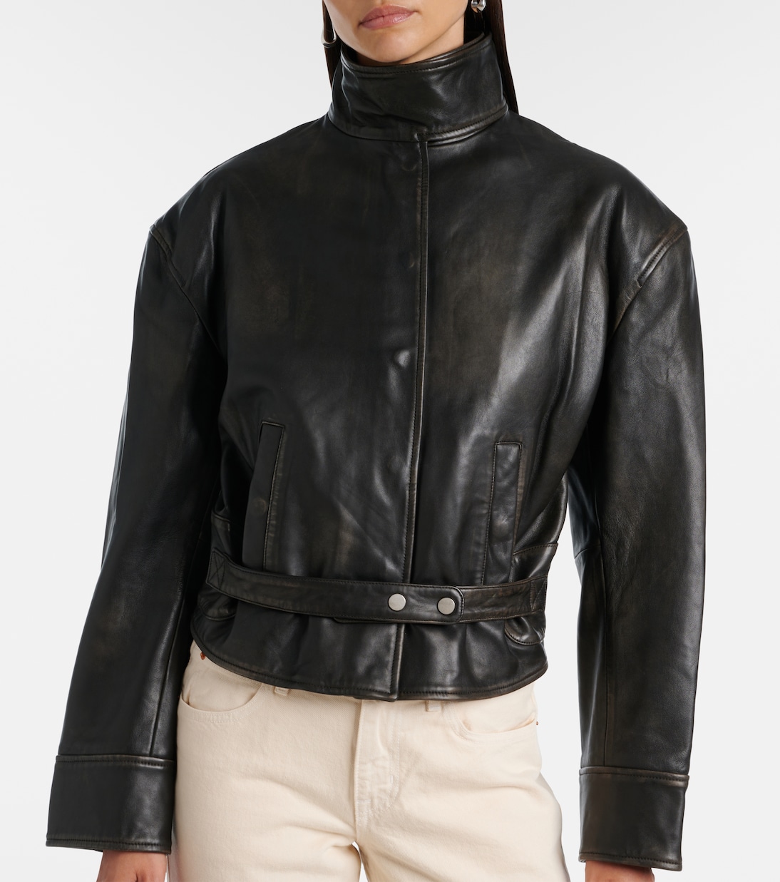 Bomberjacke Burnished Eddie aus Leder | Christopher Esber