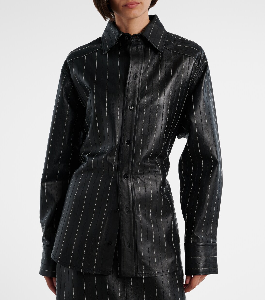 Belted leather jacket | Victoria Beckham