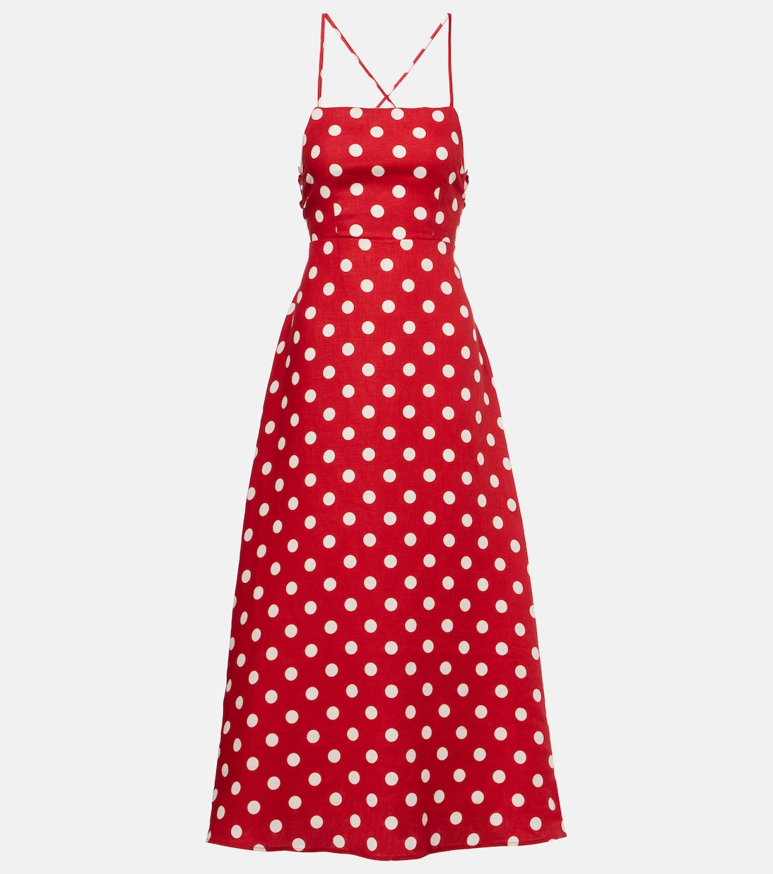 Vestido largo Lori de lino con lunares | Posse