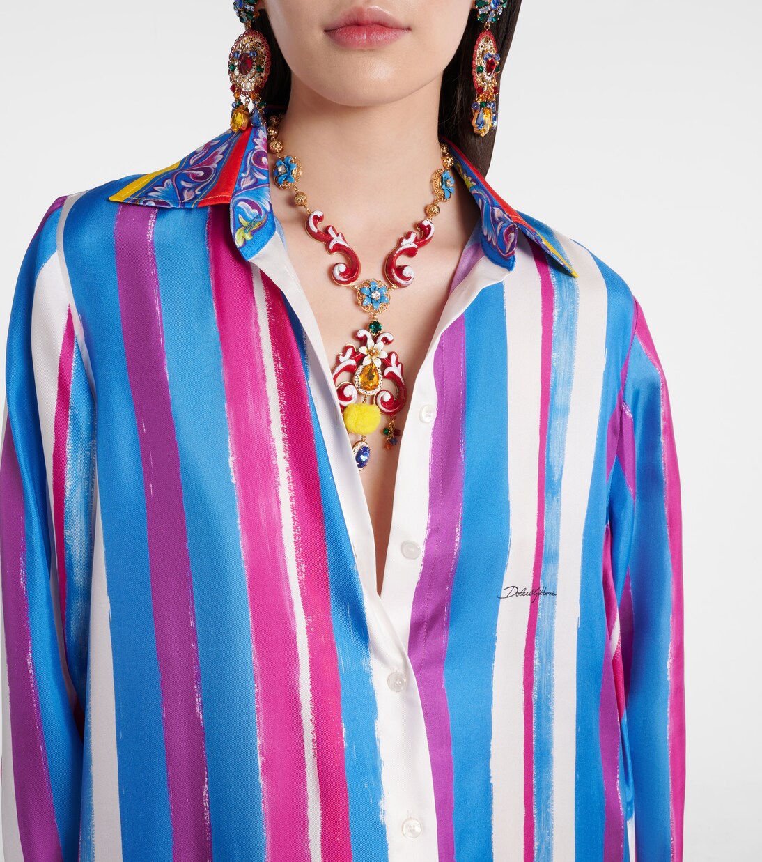 Striped silk kaftan | Dolce&Gabbana