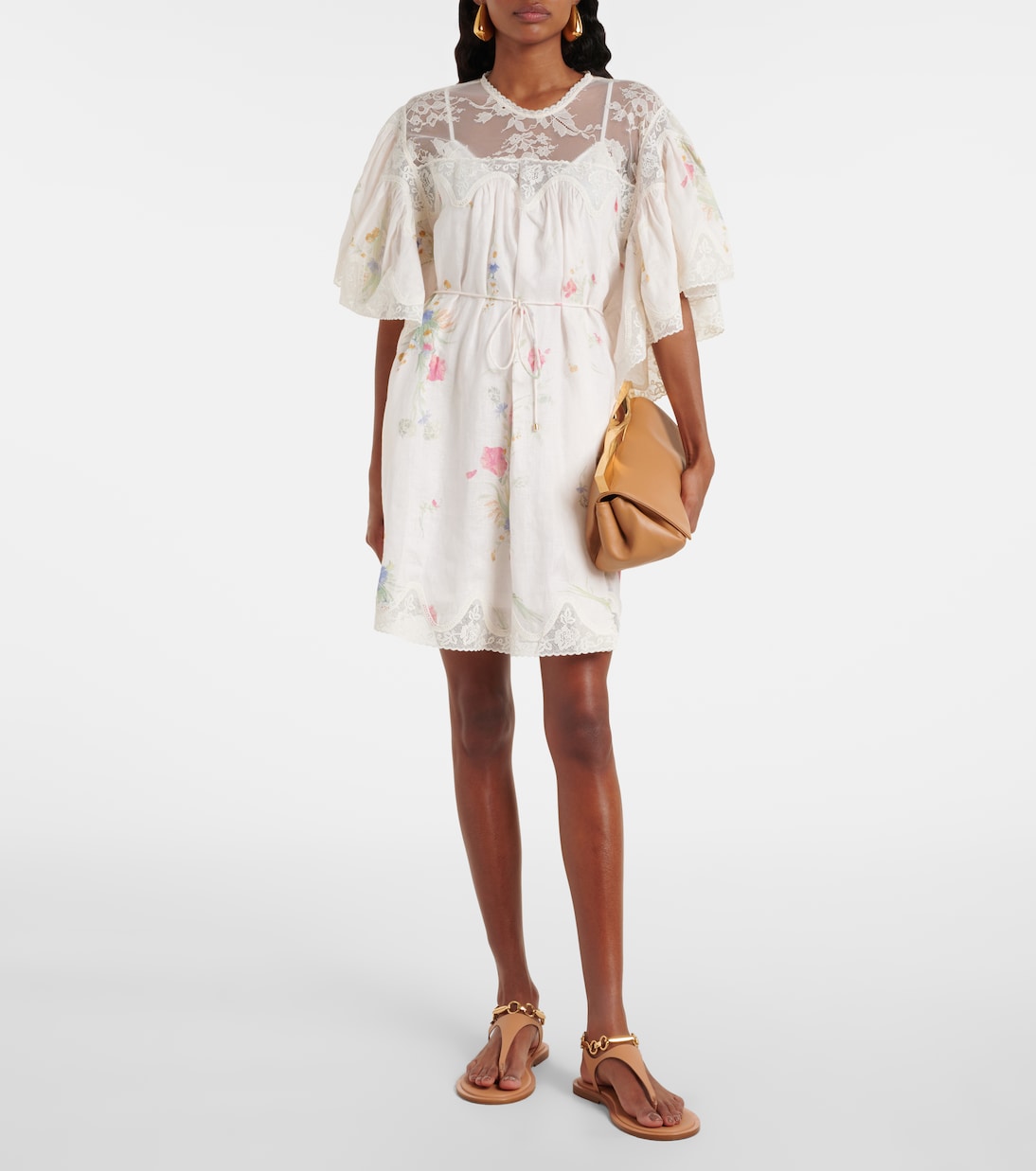 Minikleid Lucky aus Leinen mit Spitze | Zimmermann