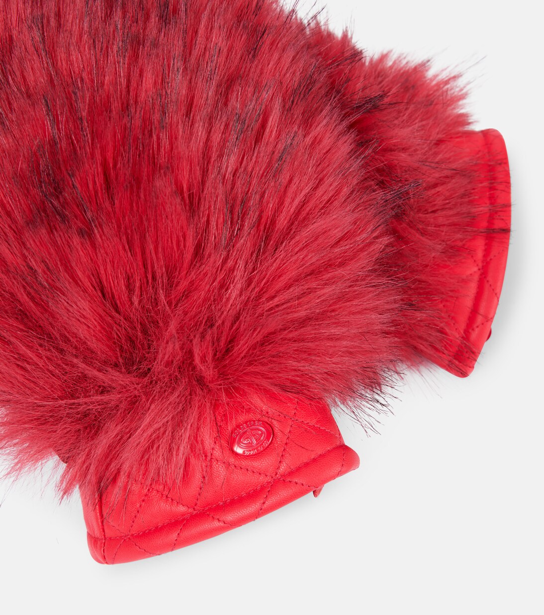 Hill faux fur-trimmed leather ski mittens | Goldbergh