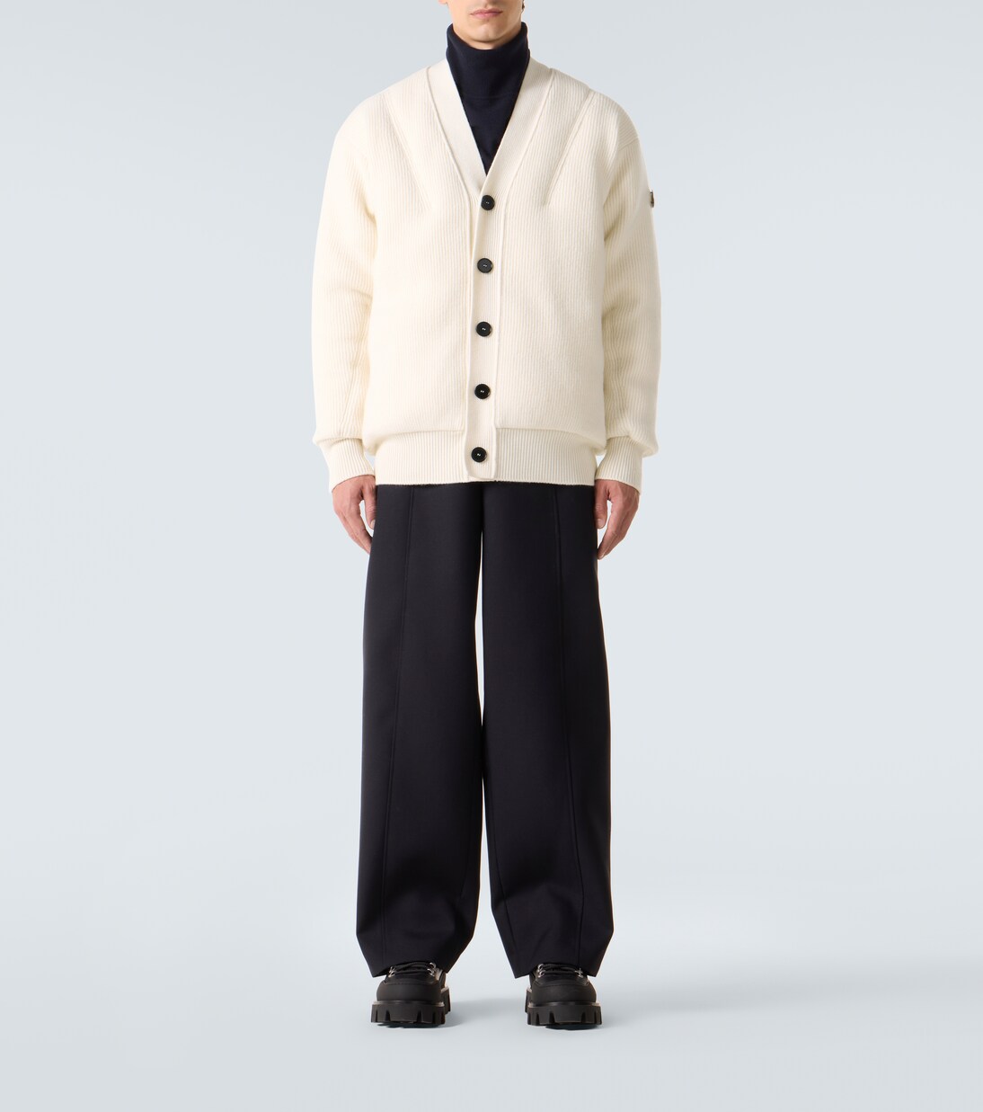 x Jil Sander cárdigan de plumas de lana virgen | Moncler Genius