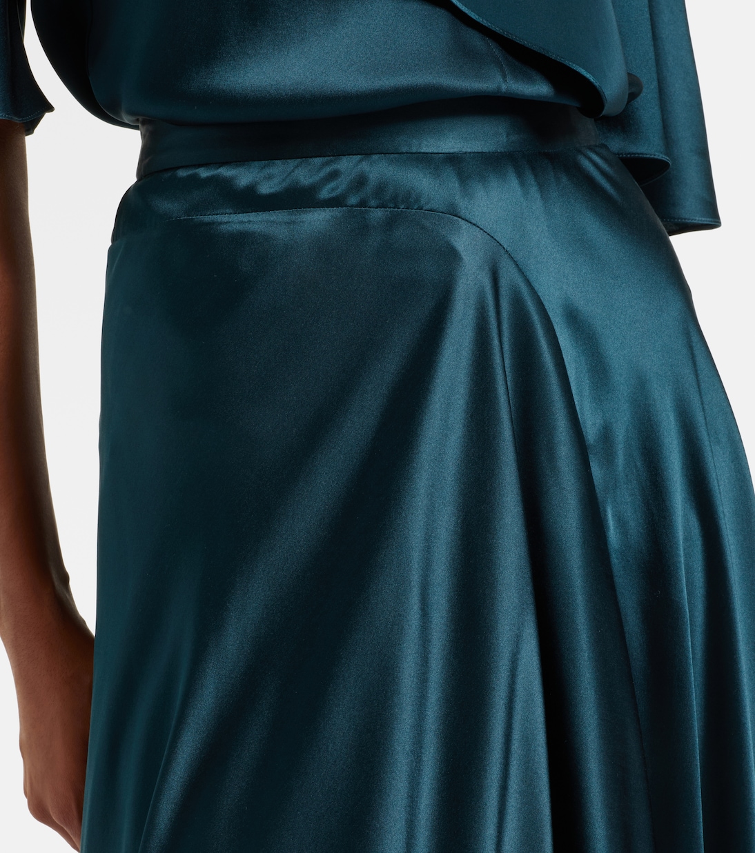 Asha asymmetric silk satin maxi skirt | Roksanda