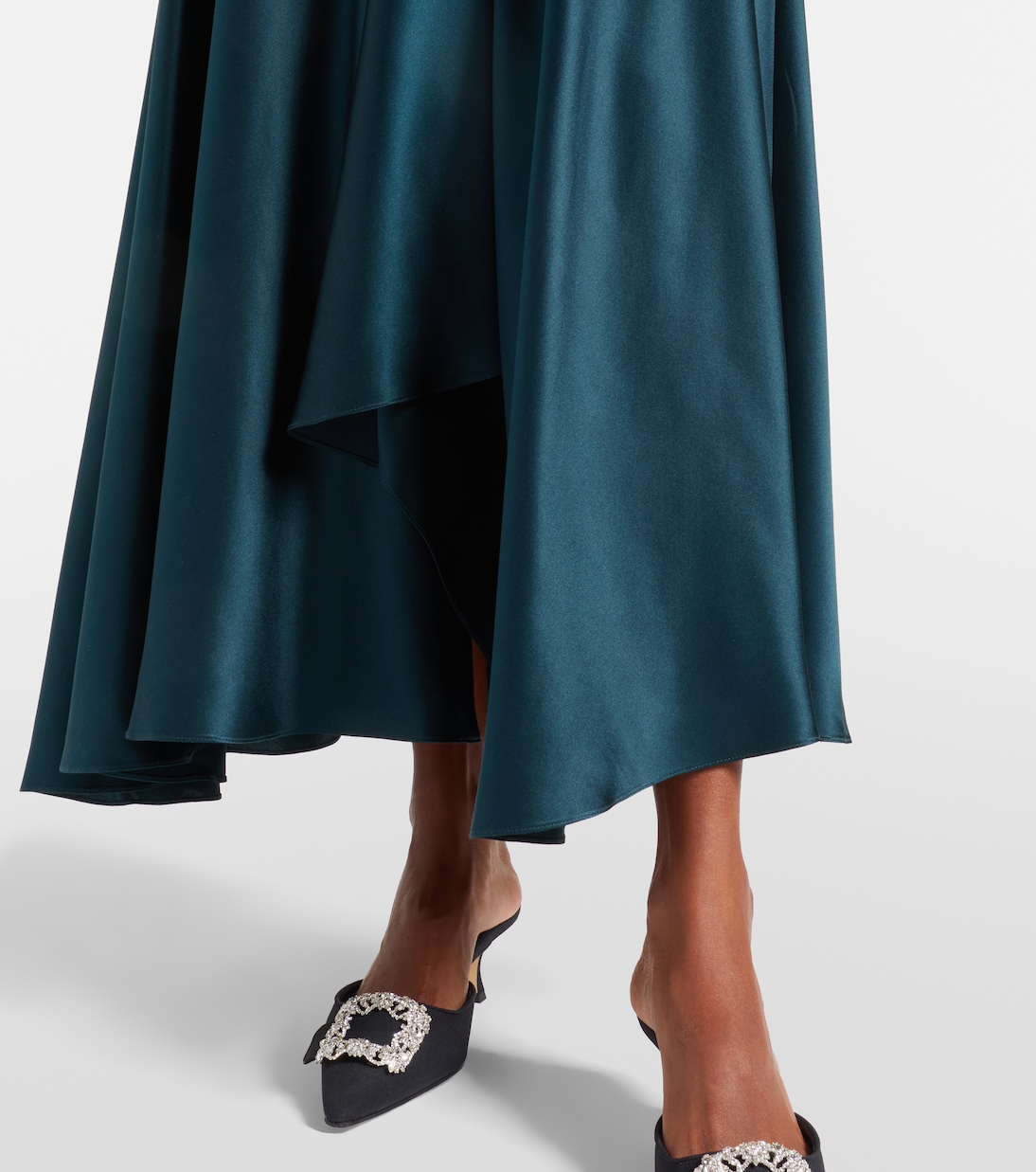 Asha asymmetric silk satin maxi skirt | Roksanda
