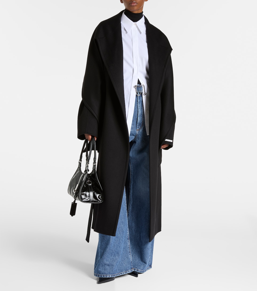 Baldo scarf-detail virgin wool coat | Sportmax