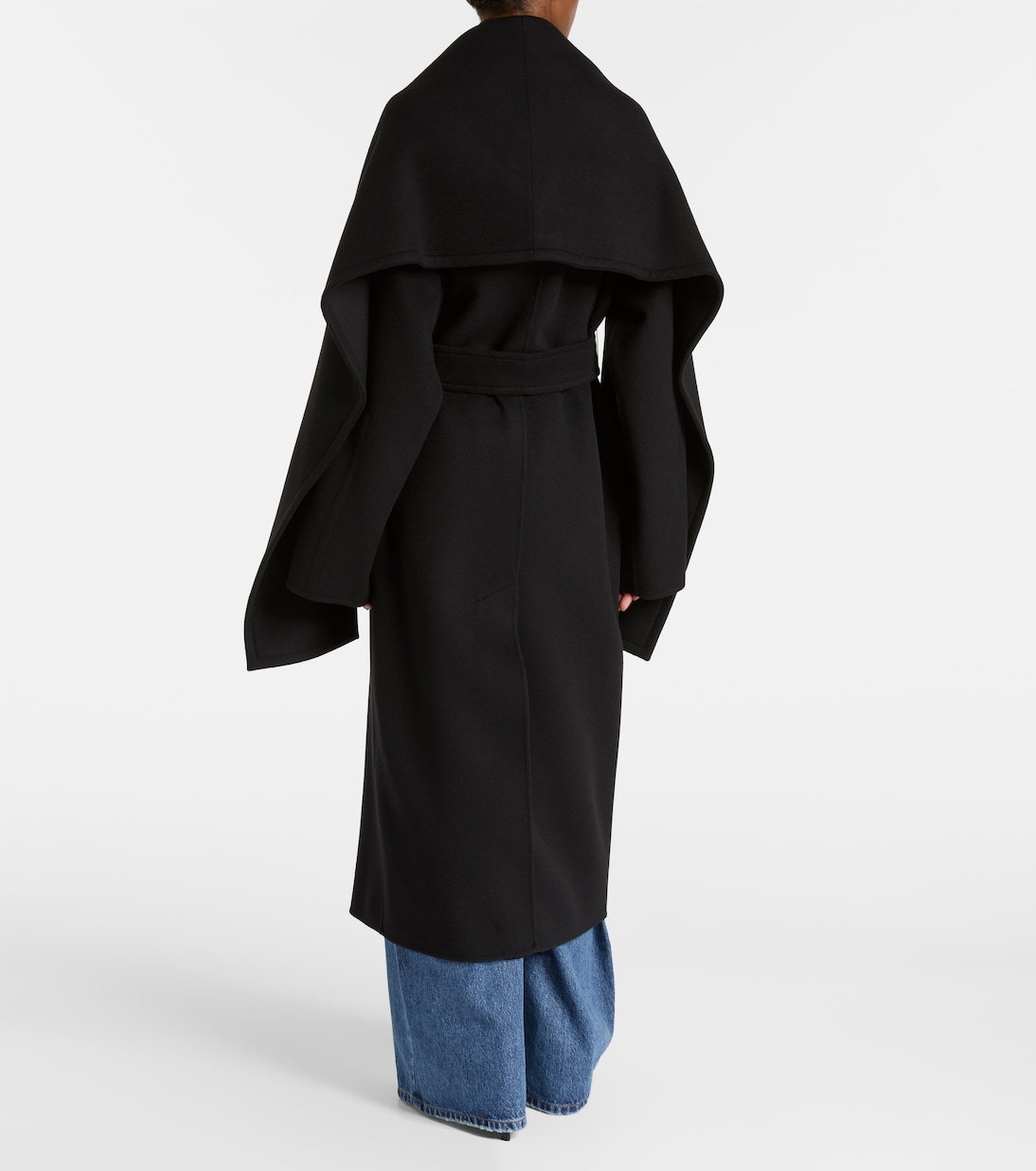 Baldo scarf-detail virgin wool coat | Sportmax