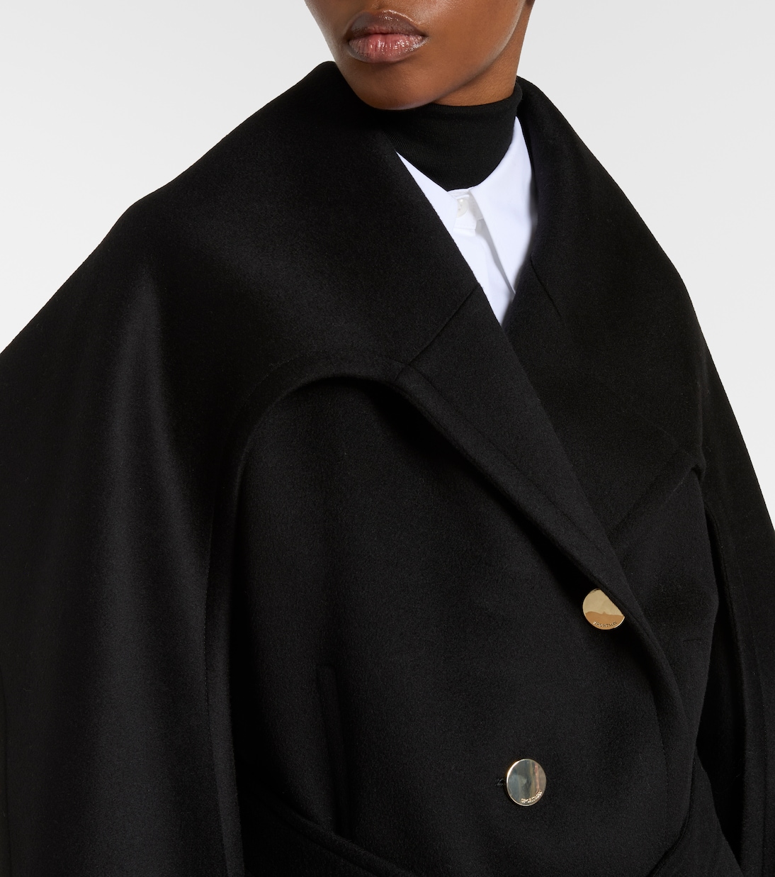 Baldo scarf-detail virgin wool coat | Sportmax