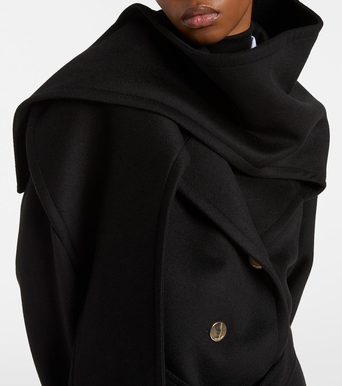 Baldo scarf-detail virgin wool coat | Sportmax