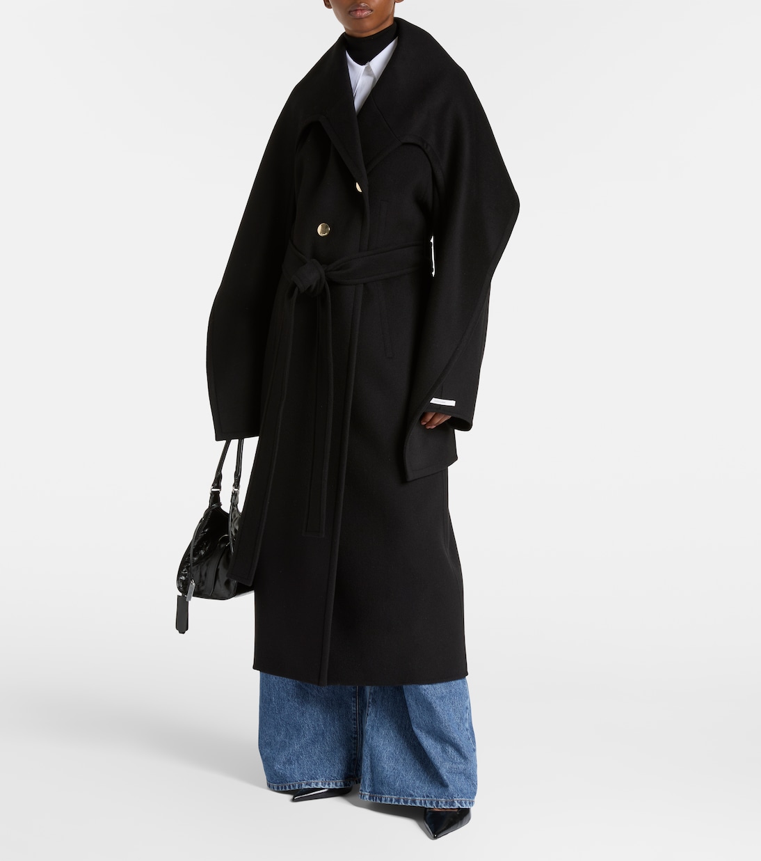 Baldo scarf-detail virgin wool coat | Sportmax