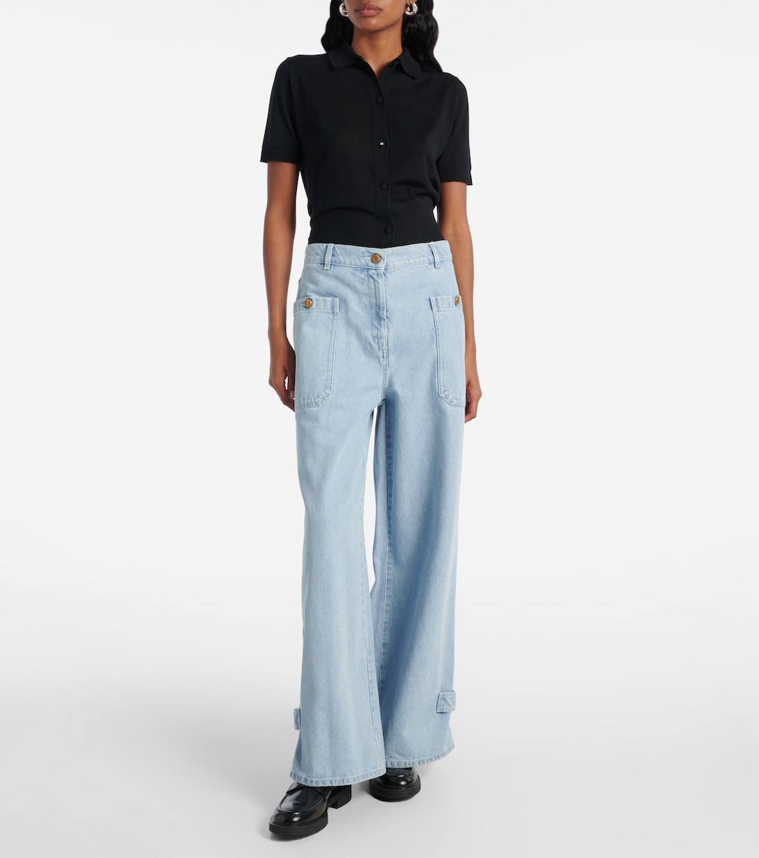 High-Rise Wide-Leg Jeans Pugnale | Max Mara