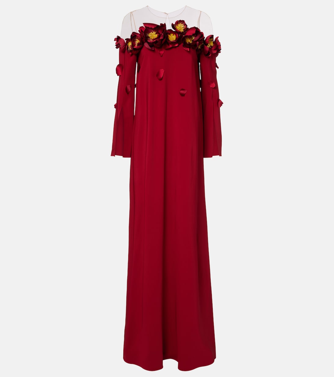 Floral-appliqués gown | Oscar de la Renta