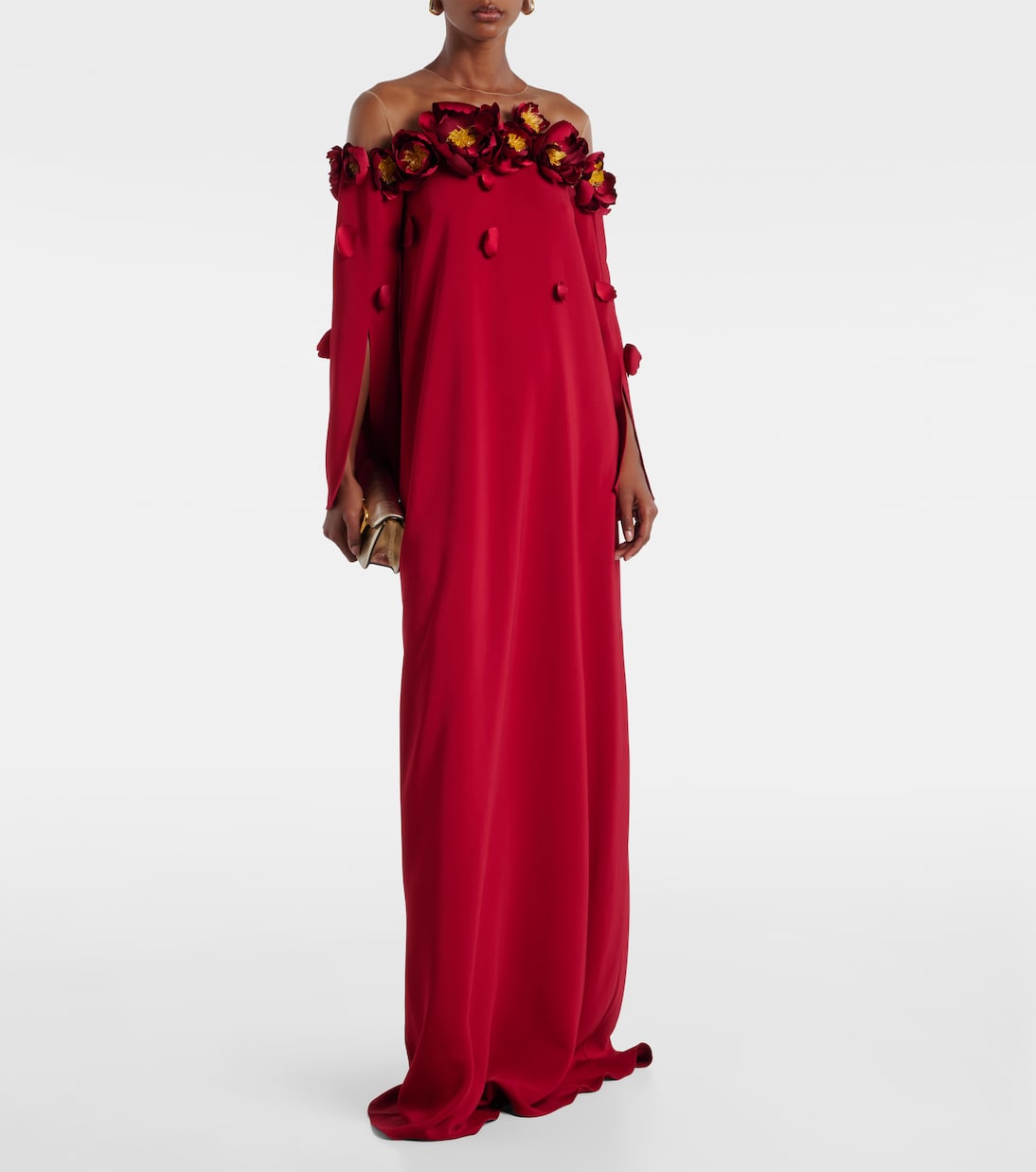 Floral-appliqués gown | Oscar de la Renta