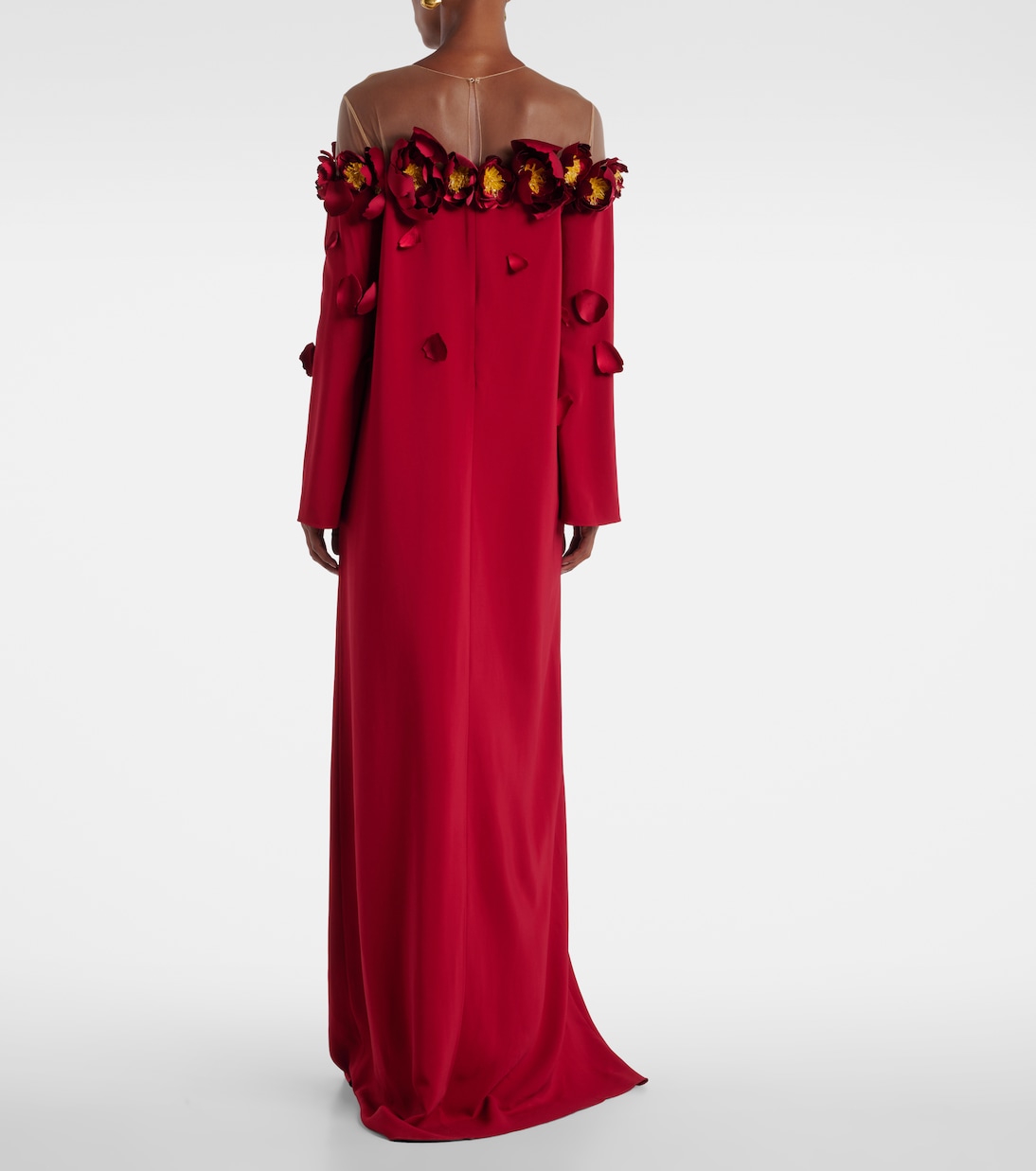 Floral-appliqués gown | Oscar de la Renta