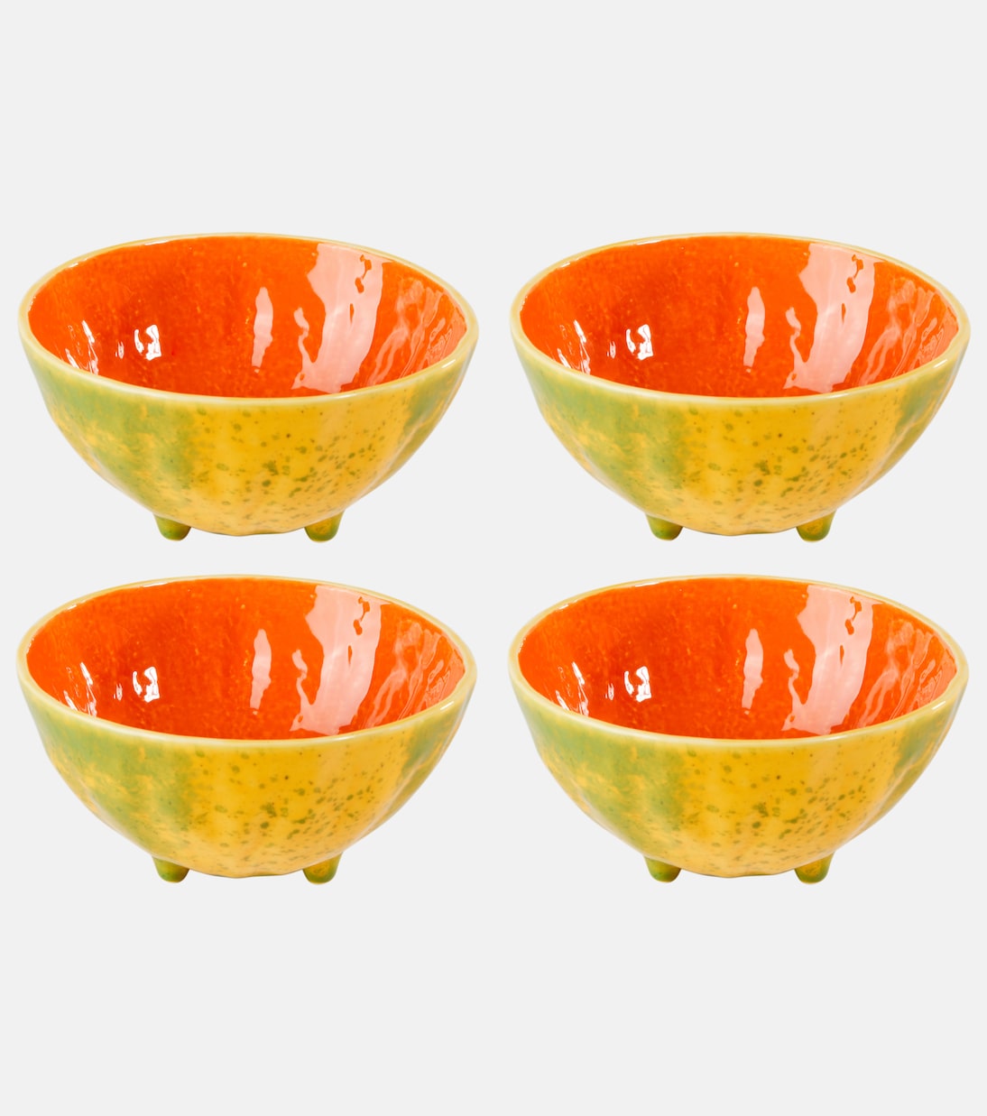 Set Tropical Fruits Papaya aus vier Müslischalen | Bordallo Pinheiro