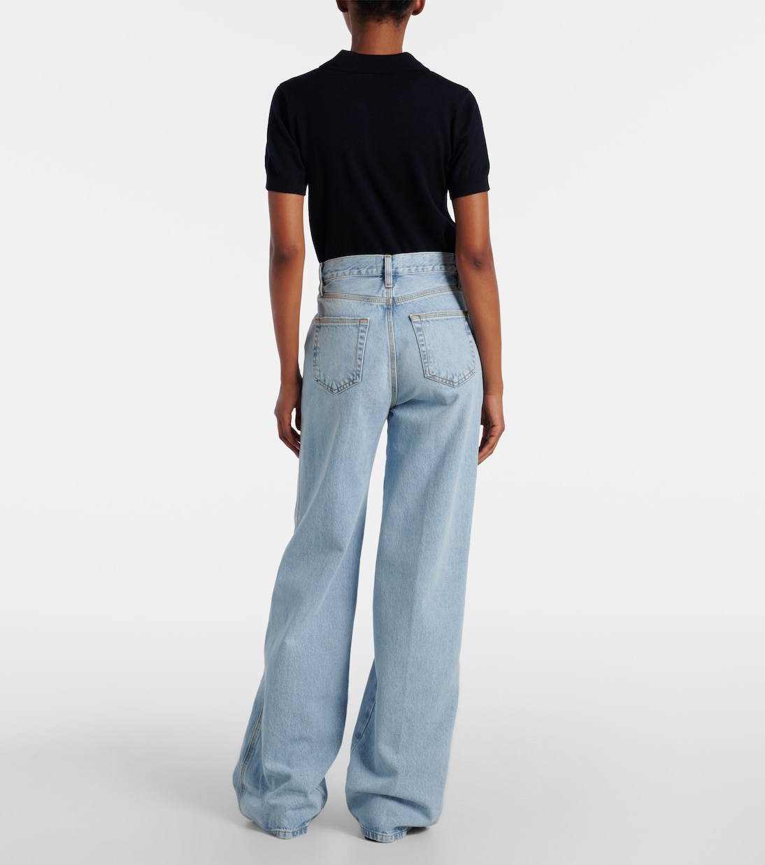 The Cuffed Wide high-rise wide-leg jeans | Frame