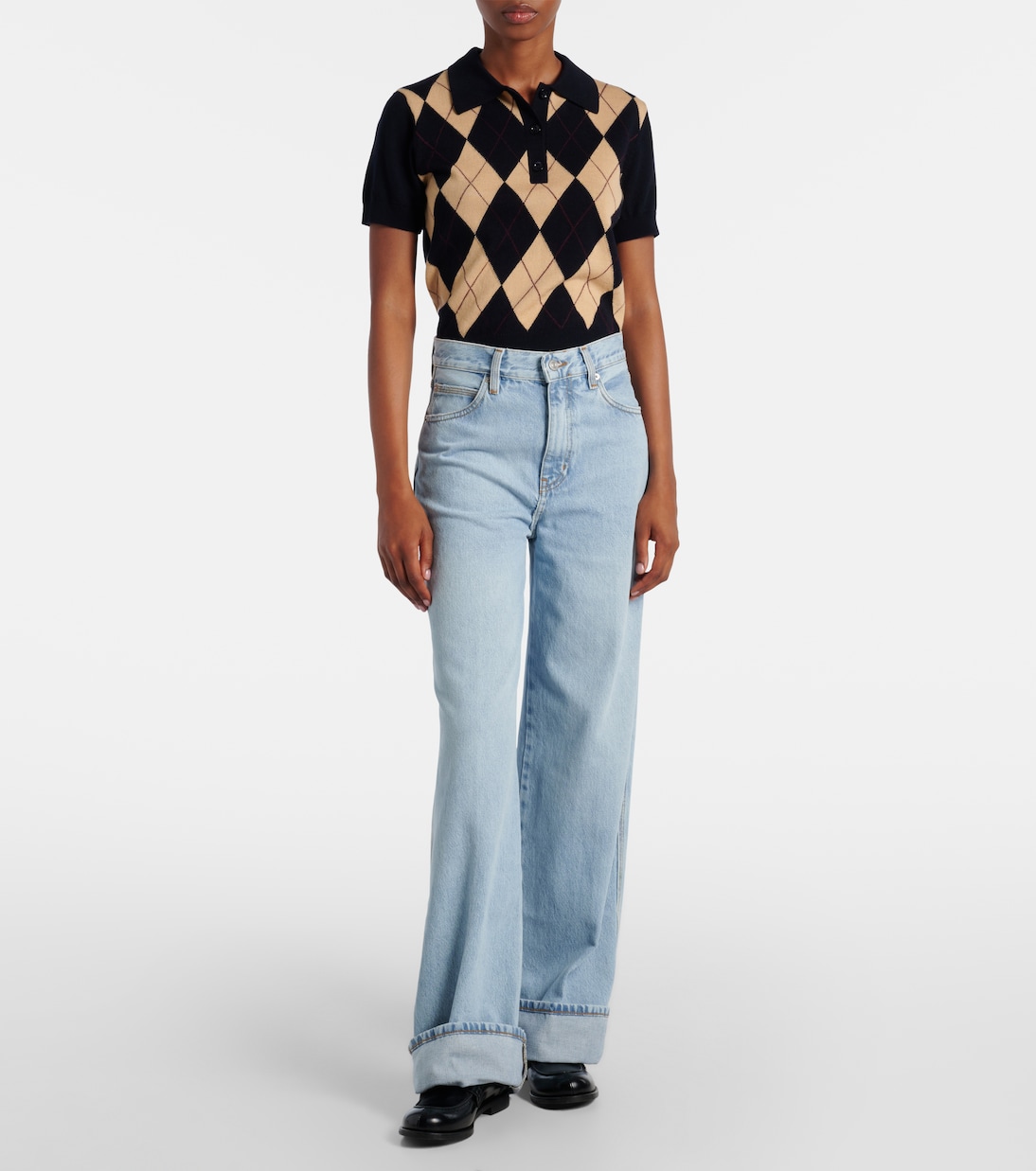 The Cuffed Wide high-rise wide-leg jeans | Frame