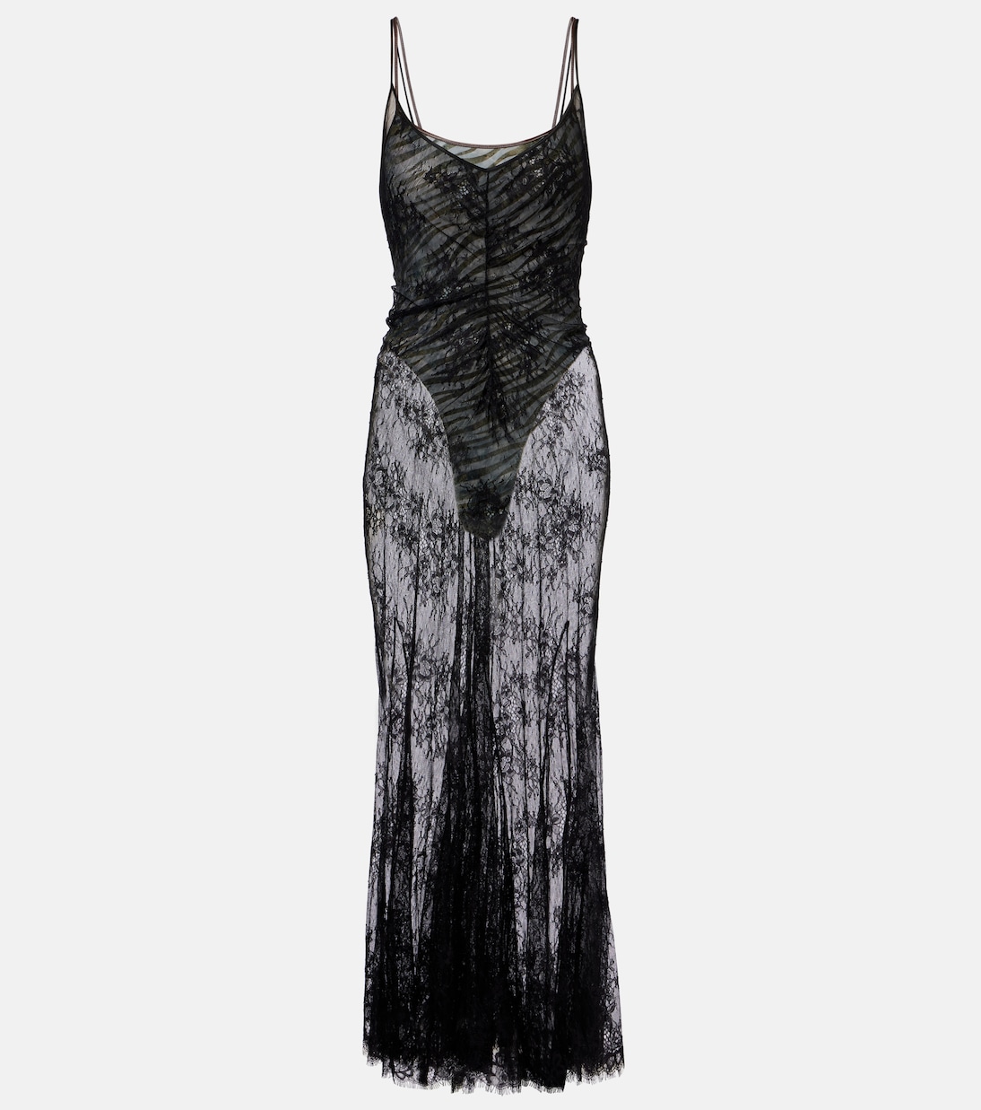 Set de body de jersey y vestido largo de encaje | Jacques Wei