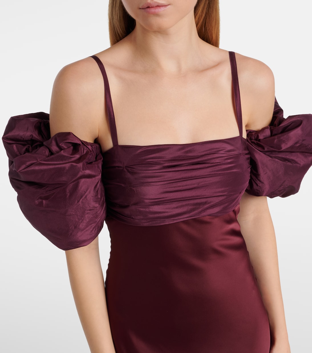 Puff-sleeve satin gown | Rotate