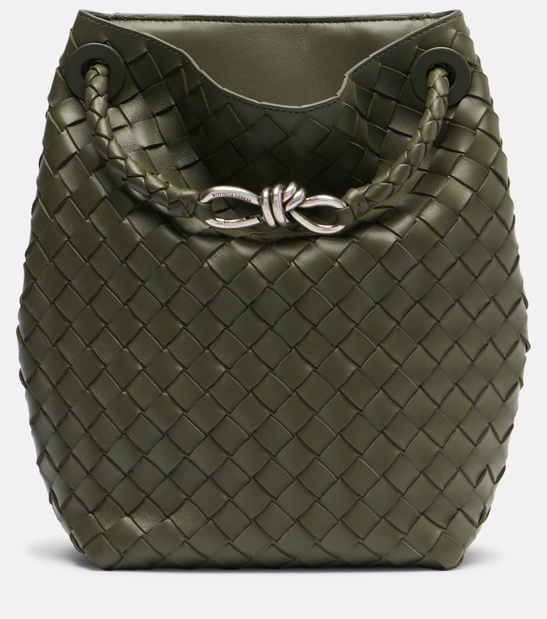 Andiamo Intrecciato Small leather bucket bag | Bottega Veneta