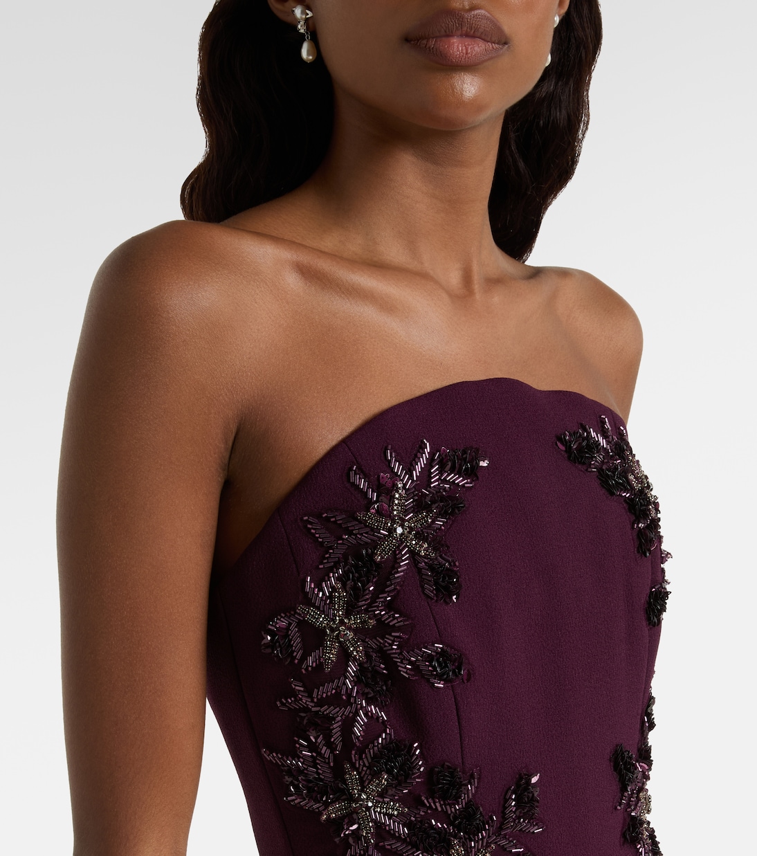 Beatrice beaded crêpe midi dress | Rebecca Vallance