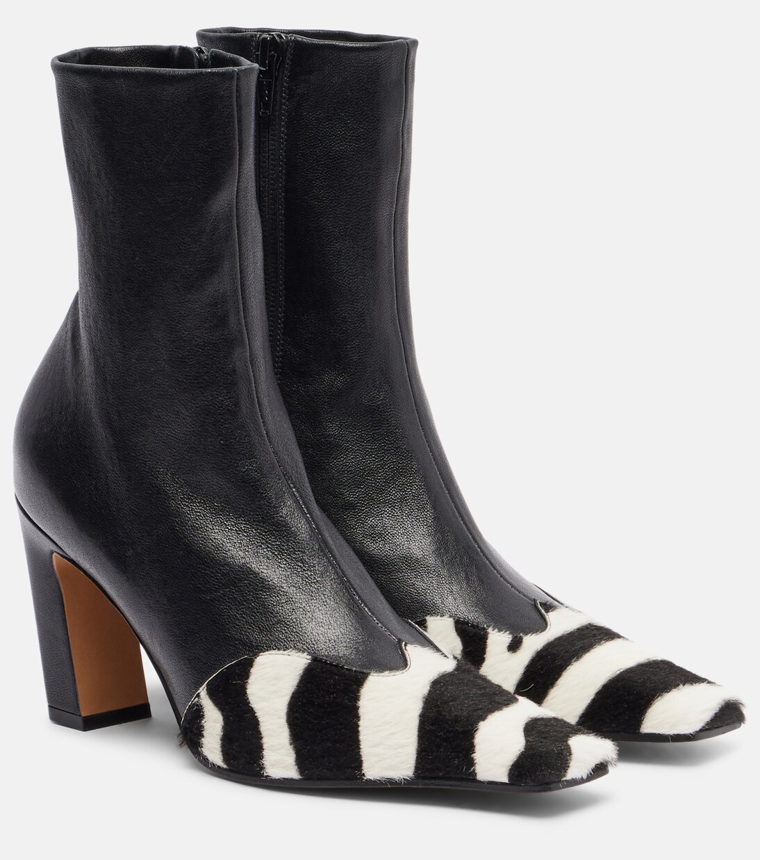 Nevada 85 calf hair and leather ankle boots | Khaite