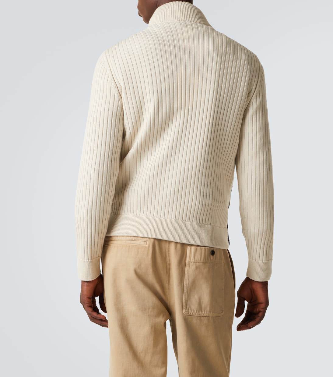 Down-paneled wool-trimmed zip-up cardigan | Moncler
