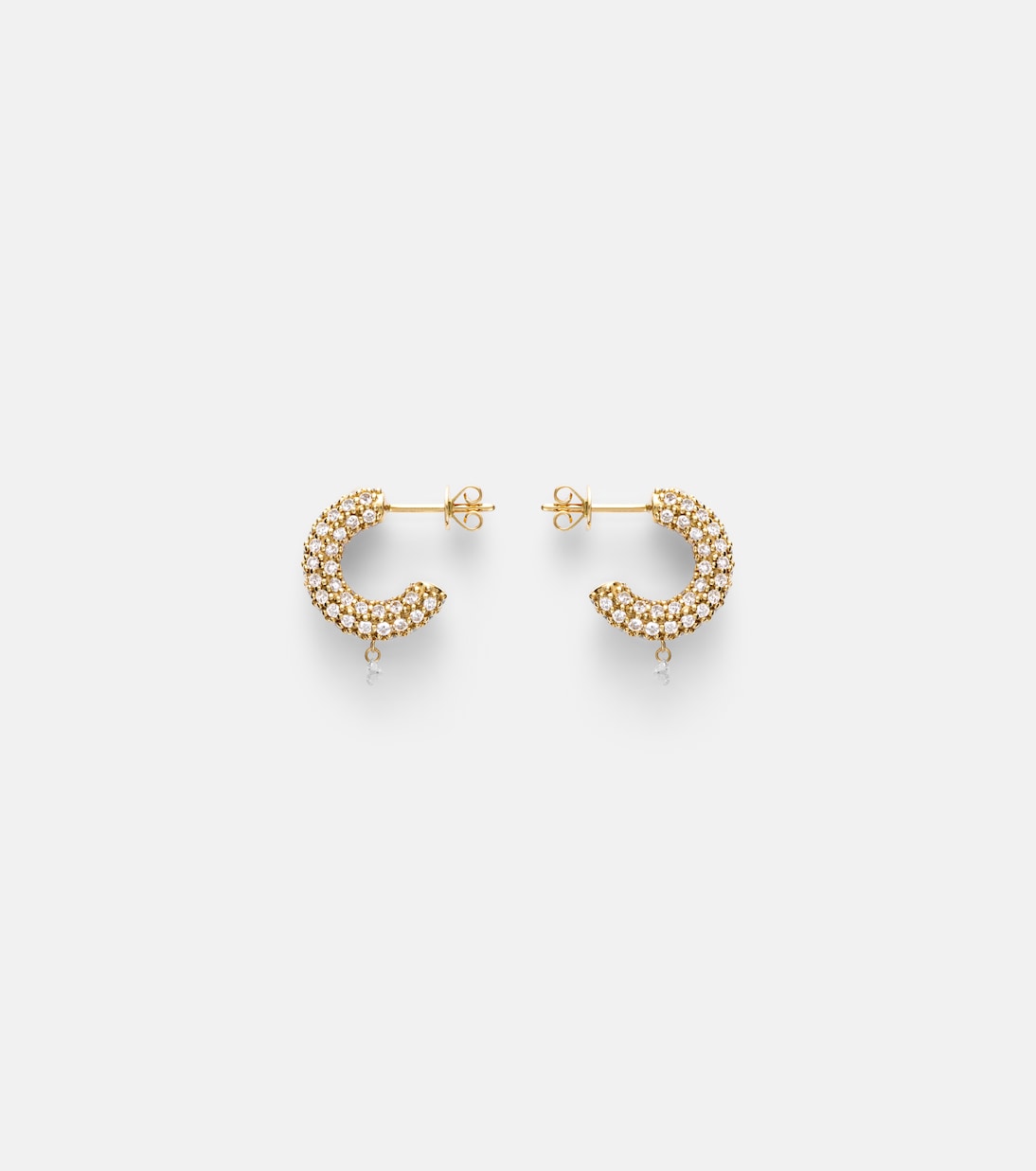 Helios 18kt gold hoop earrings with diamonds | Persée