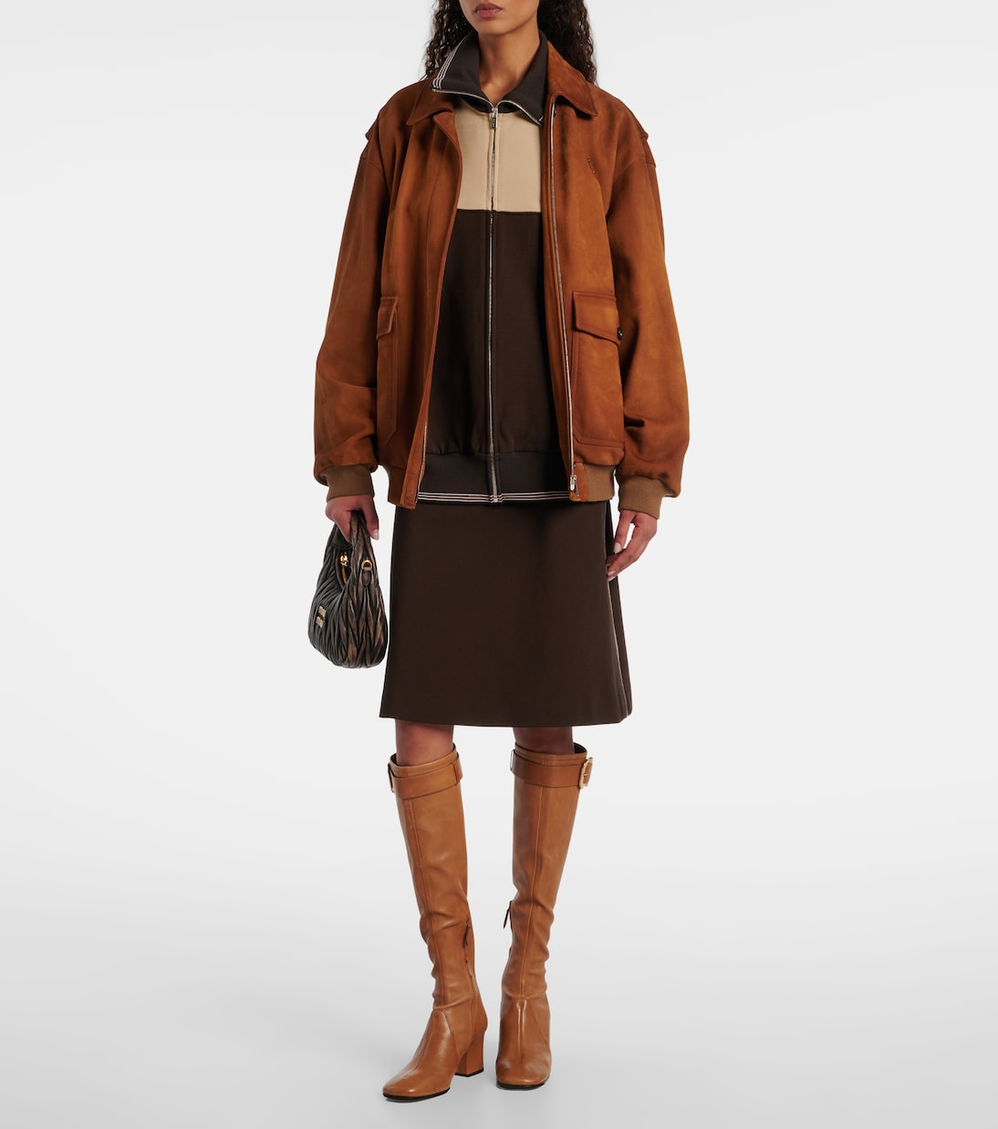 Leather knee-high boots | Miu Miu