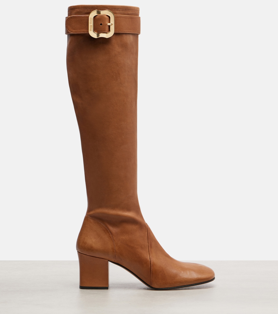 Leather knee-high boots | Miu Miu