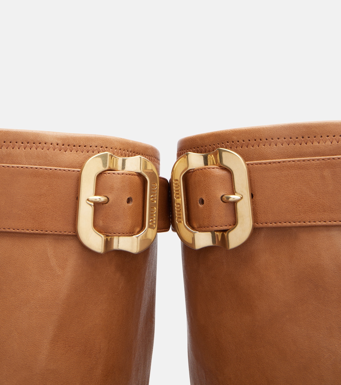 Leather knee-high boots | Miu Miu