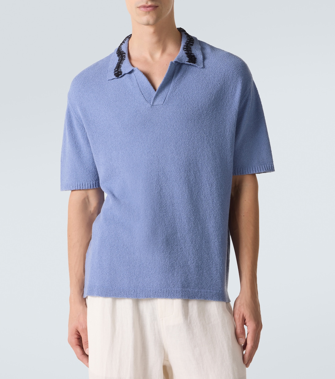 Cotton-blend polo sweater | Commas