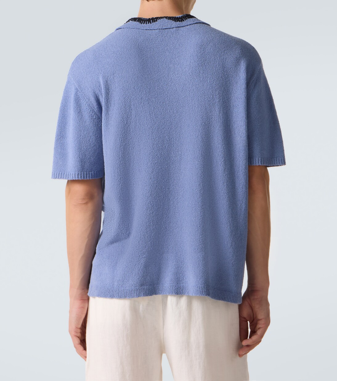 Cotton-blend polo sweater | Commas