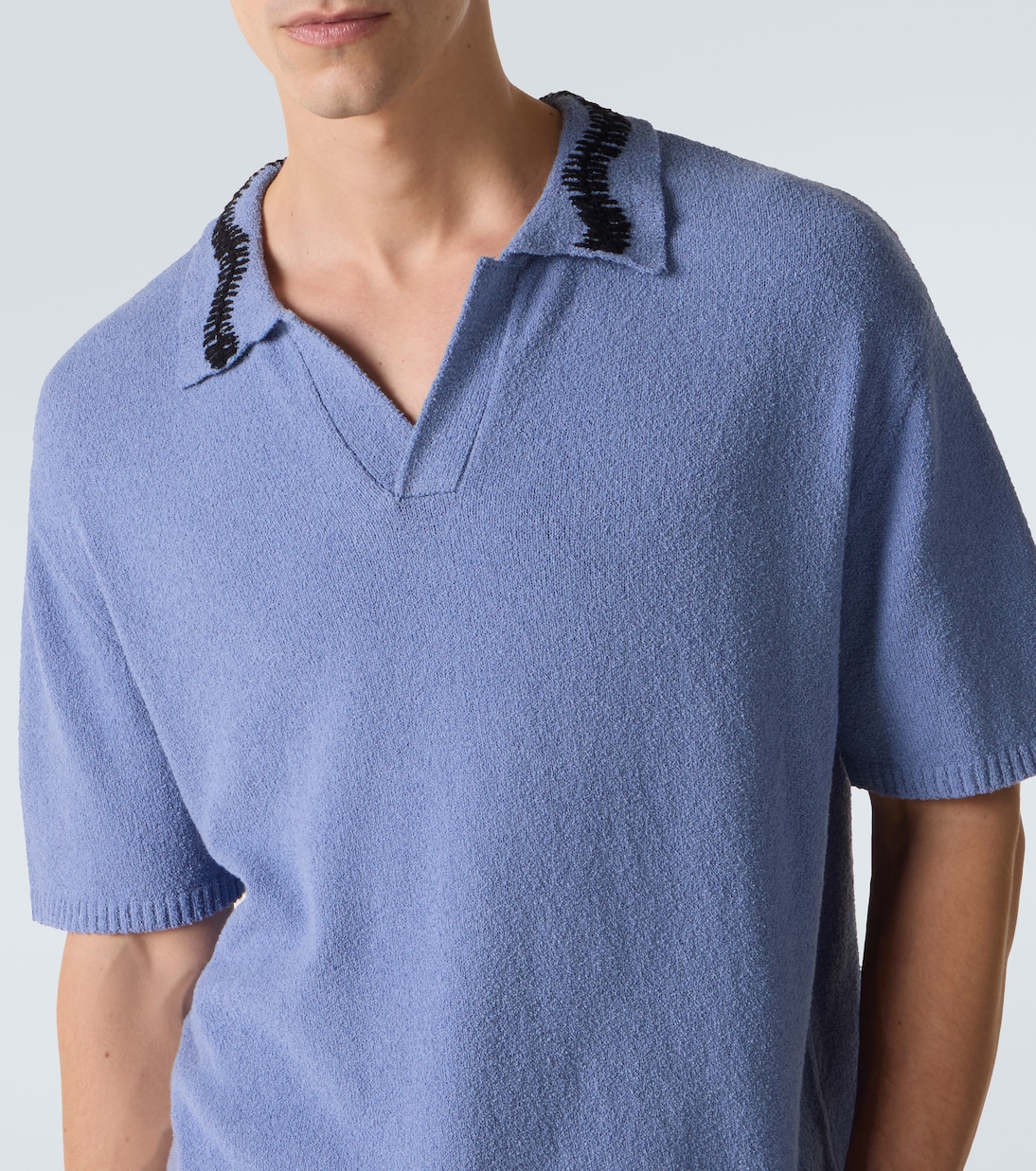 Cotton-blend polo sweater | Commas